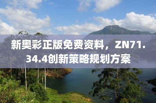 新奥彩正版免费资料，ZN71.34.4创新策略规划方案