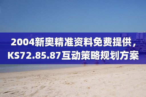 2004新奥精准资料免费提供，KS72.85.87互动策略规划方案