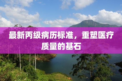 最新丙级病历标准，重塑医疗质量的基石