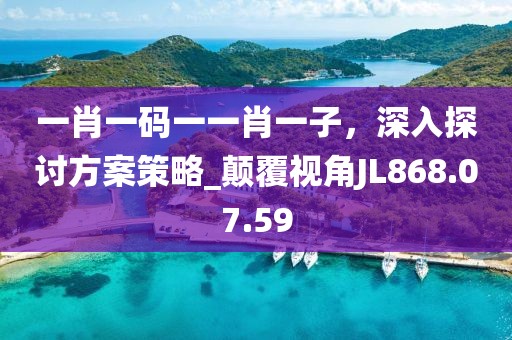 一肖一码一一肖一子，深入探讨方案策略_颠覆视角JL868.07.59