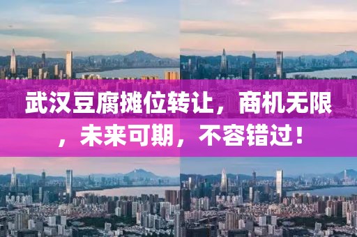 武汉豆腐摊位转让，商机无限，未来可期，不容错过！
