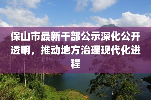 保山市最新干部公示深化公开透明，推动地方治理现代化进程