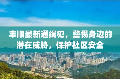 丰顺最新通缉犯，警惕身边的潜在威胁，保护社区安全