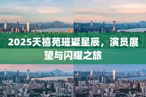 2025天禧苑璀璨星辰，演员展望与闪耀之旅