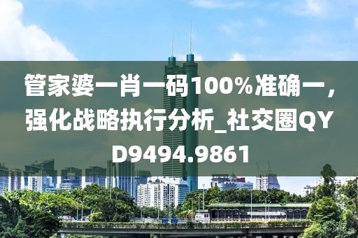 管家婆一肖一码100%准确一，强化战略执行分析_社交圈QYD9494.9861