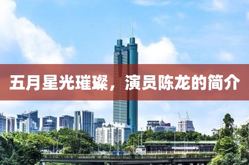 五月星光璀璨，演员陈龙的简介