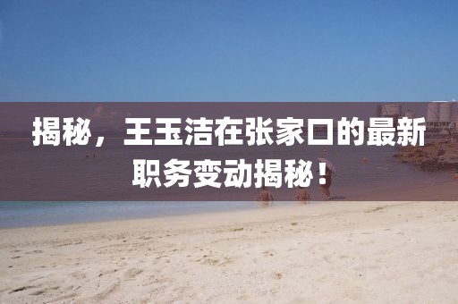 揭秘，王玉洁在张家口的最新职务变动揭秘！