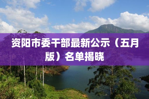 资阳市委干部最新公示（五月版）名单揭晓
