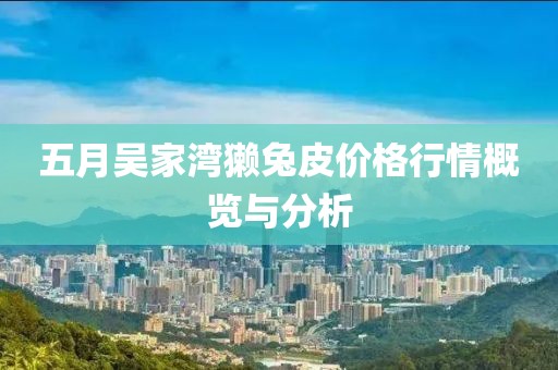 五月吴家湾獭兔皮价格行情概览与分析