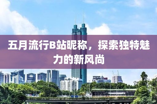 五月流行B站昵称，探索独特魅力的新风尚