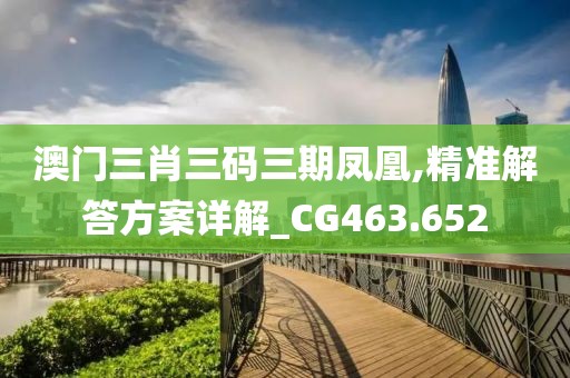 澳门三肖三码三期凤凰,精准解答方案详解_CG463.652