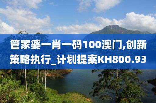管家婆一肖一码100澳门,创新策略执行_计划提案KH800.93