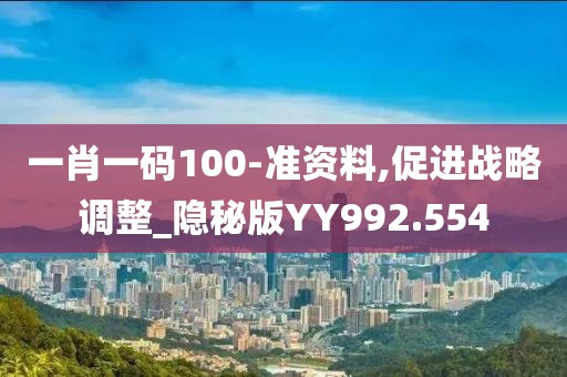 一肖一码100-准资料,促进战略调整_隐秘版YY992.554