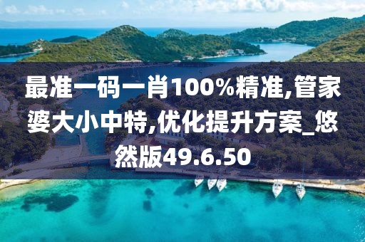 最准一码一肖100%精准,管家婆大小中特,优化提升方案_悠然版49.6.50
